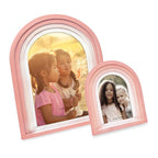 Isaac Jacobs 4X6 Vertical Pink Arc Resin Picture Frame With Gradient Design, Decorative Photo Frame, Tabletop & Wall Display, Ha