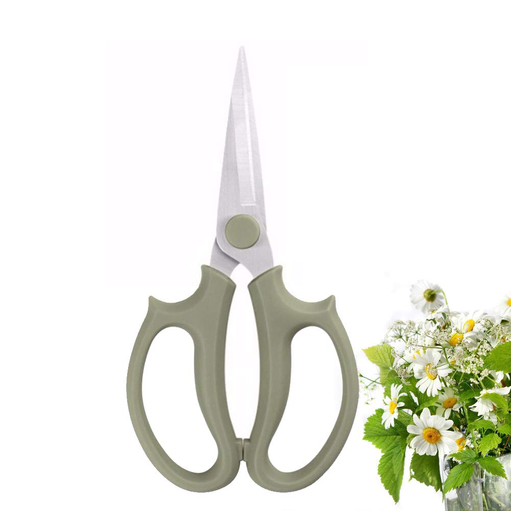 Leize Garden Flower Scissors, Premium Thickened Stainless Steel Floral Shears, Strong Pruner For Flowers, Branches And Leaves