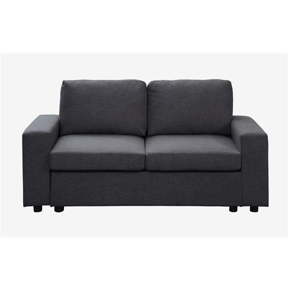 Lilola Home Winter Loveseat in Dark Gray Linen
