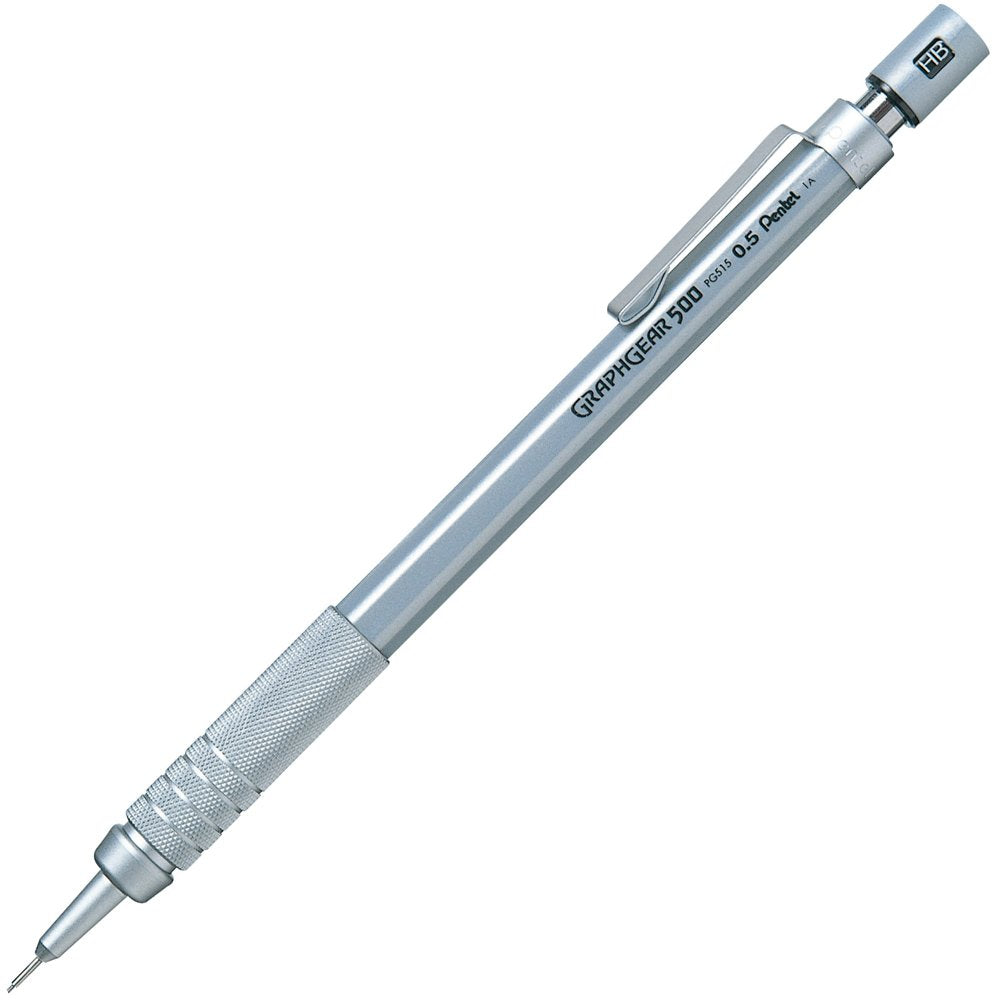 Pentel Packaged Graph Gear 500 Automatic Drafting Pencil, 0.5Mm, Grey Accents (Xpg515)