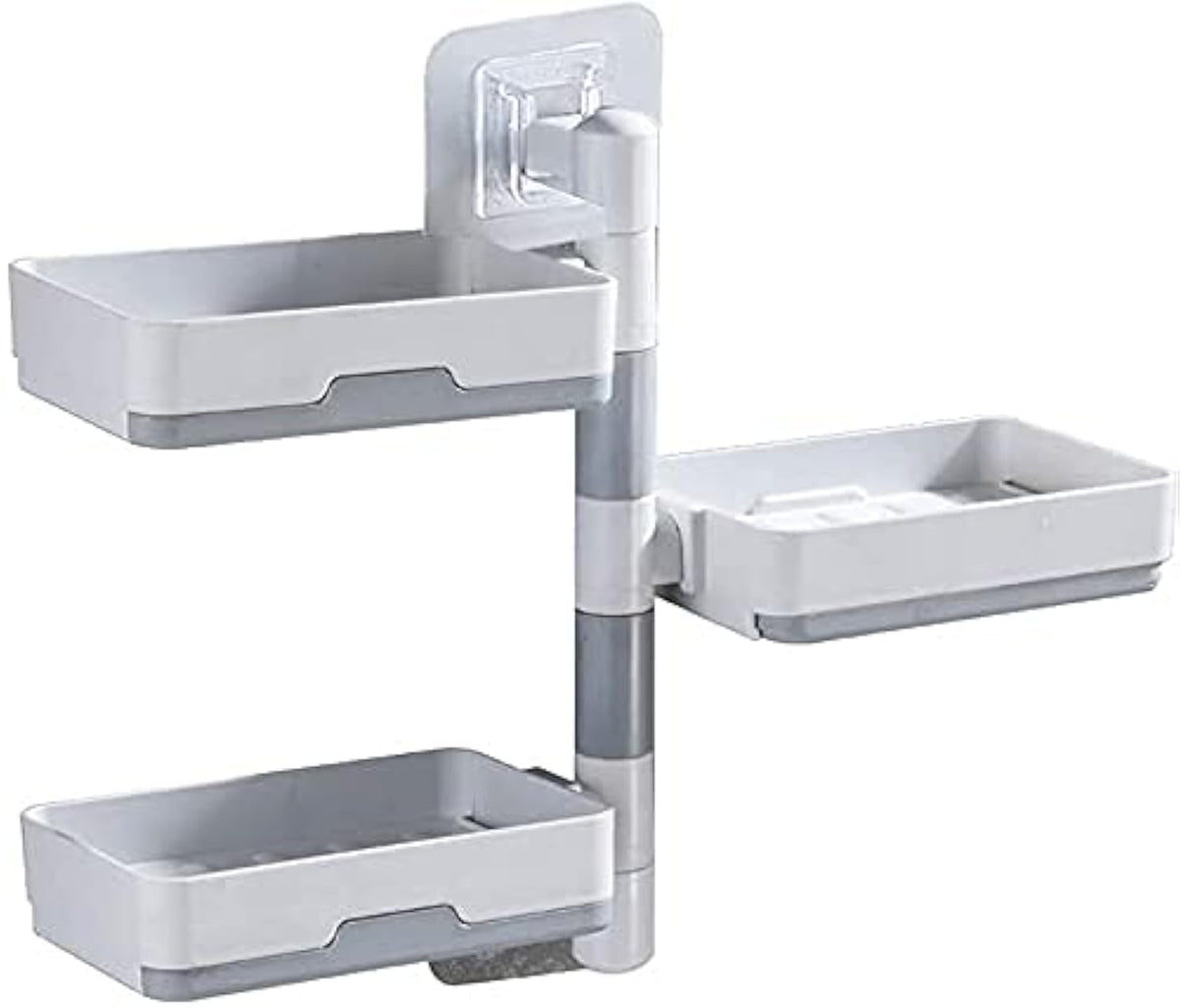 Topinon SelfAdhesive 3 Layer Soap Dish Holder Saver Box Storage(Plastic, White)