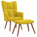 vidaXL Relax Armchair with Footrest Mustard Yellow Velvet