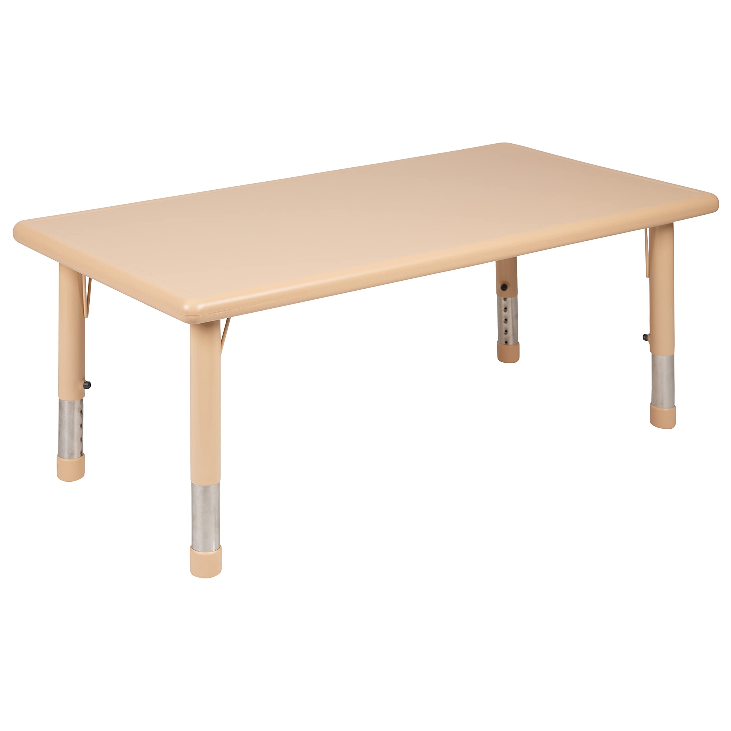 Flash Furniture Wren 24&quot;W x 48&quot;L Rectangular Natural Plastic Height Adjustable Activity Table