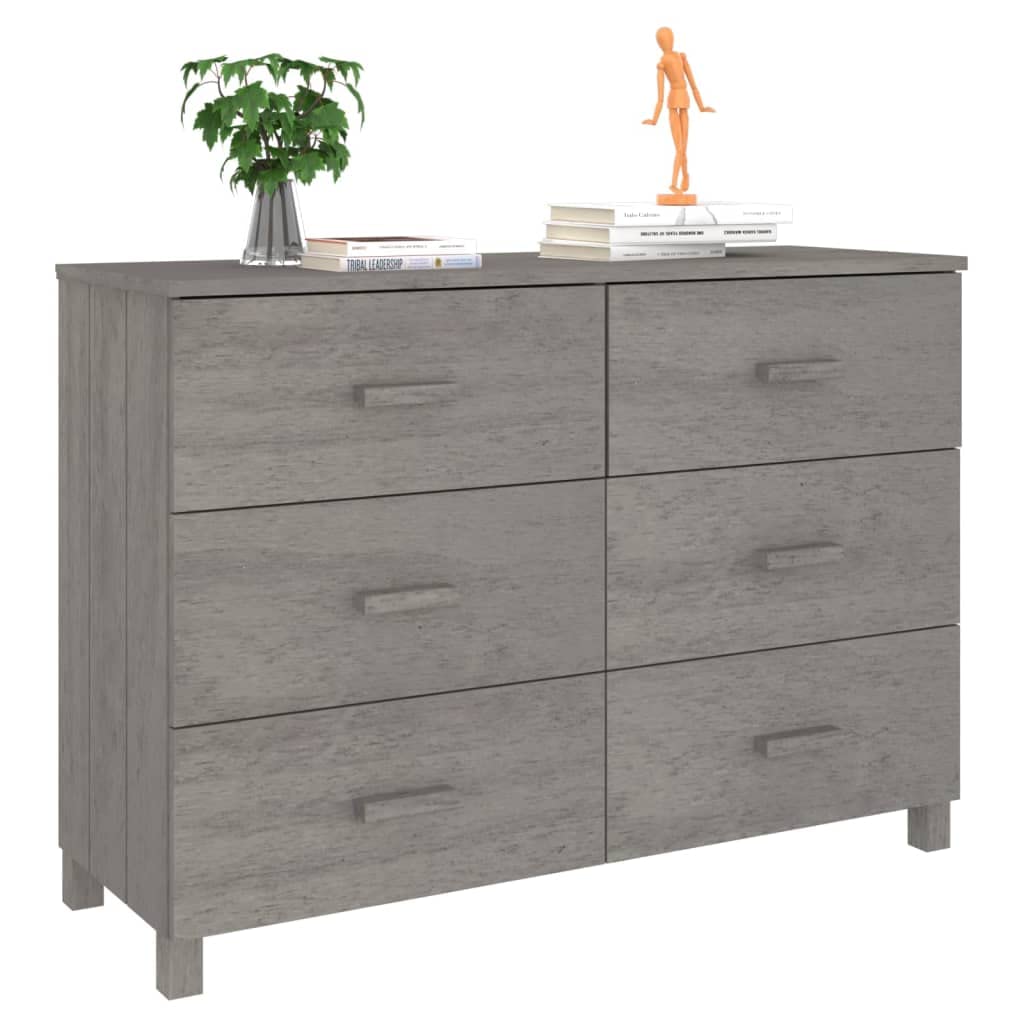 vidaXL Sideboard Light Gray 44.5&quot;x15.7&quot;x31.5&quot; Solid Wood Pine