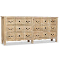 vidaXL Rustic Wooden Sideboard with 6 Drawers - Solid Mango Wood Construction in French Country Style