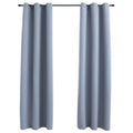 vidaXL Fabric Blackout Curtains with Rings - 2 Pieces, Elegant Dim-Out Drapes for Privacy, Gray, Machine-Washable Polyester, 37"x63"