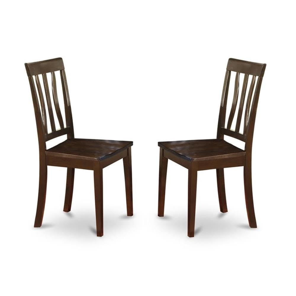 East West Furniture PFAN9-CAP-W 9 Piece Dining Room Table Set Includes a Square Kitchen Table with Butterfly Leaf and 8 Dining Chairs, 54x54 Inch, Cappuccino