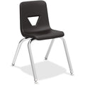 Lorell 16" Seat-Height Student Stacking Chairs, Black, 4 Count