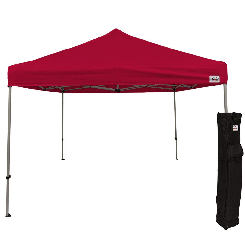 Impact 10' X 10' Pop Up Canopy Tent, Instant Shelter, Commercial Grade Steel Frame, Includes Roller Bag, Red