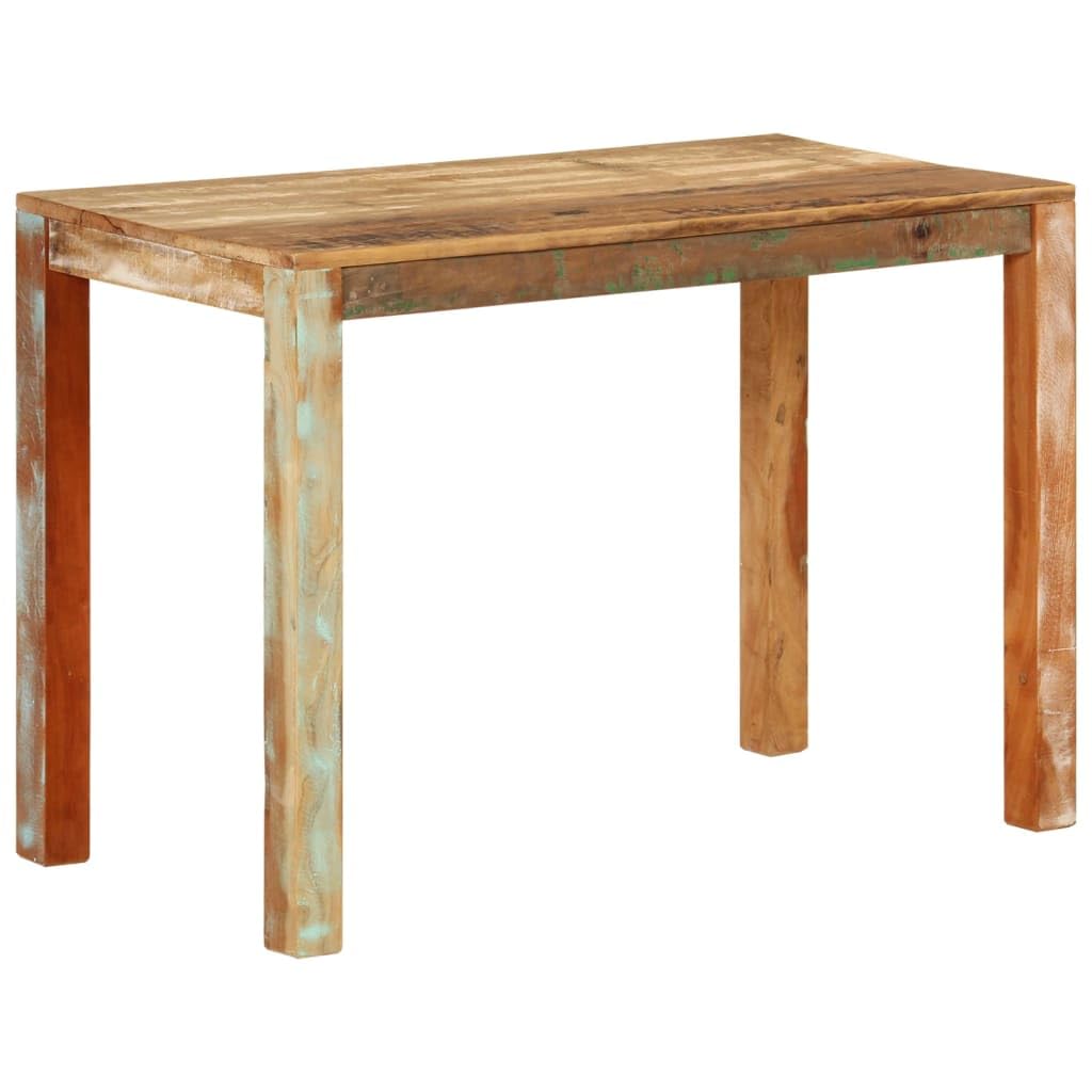 vidaXL Farmhouse Dining Table in Solid Reclaimed Wood with Iron Frame - Multicolour Rustic Rectangular Table for Kitchen or Dining Room, Handmade, Size: 43.3&quot;x21.7&quot;x29.9&quot;