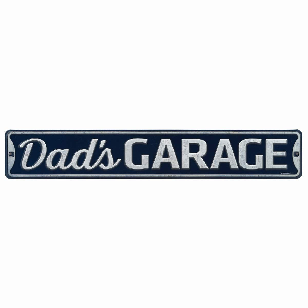 Dads Garage Embossed Metal Street Sign - Vintage Blue Garage Sign for Dad - Great Gift Idea