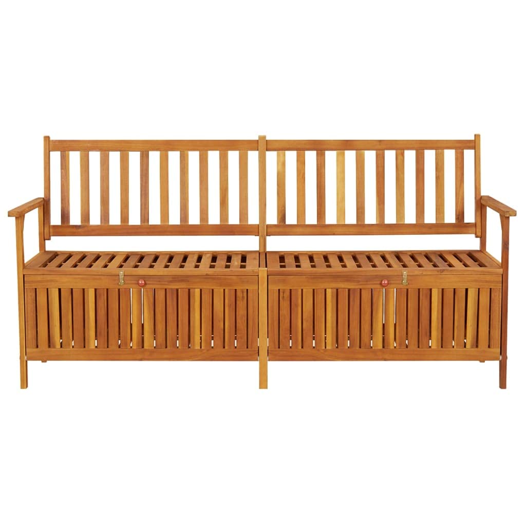 vidaXL Stable Solid Acacia Wood Storage Bench - Thumbnail 3