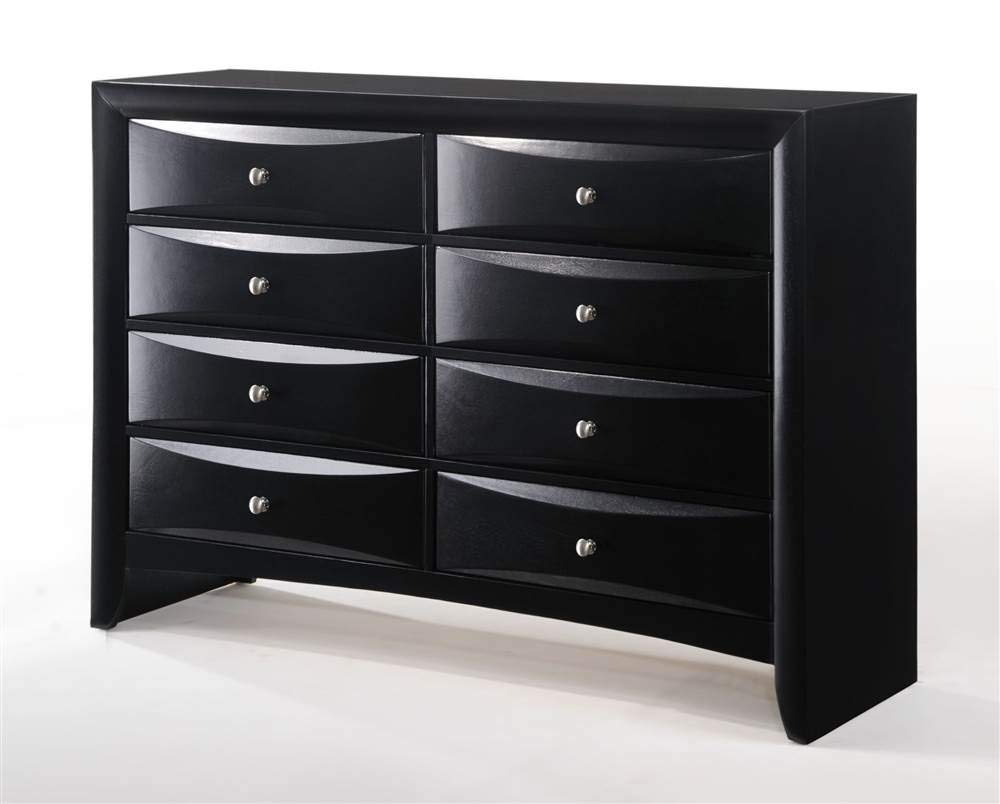 Acme Ireland Rectangular Wood 8-Drawer Storage Dresser in Black