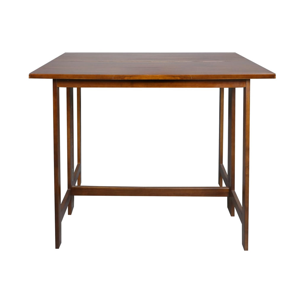 Casual Home Solid Wood Flip-Top Folding Console To Dining Convertible Table