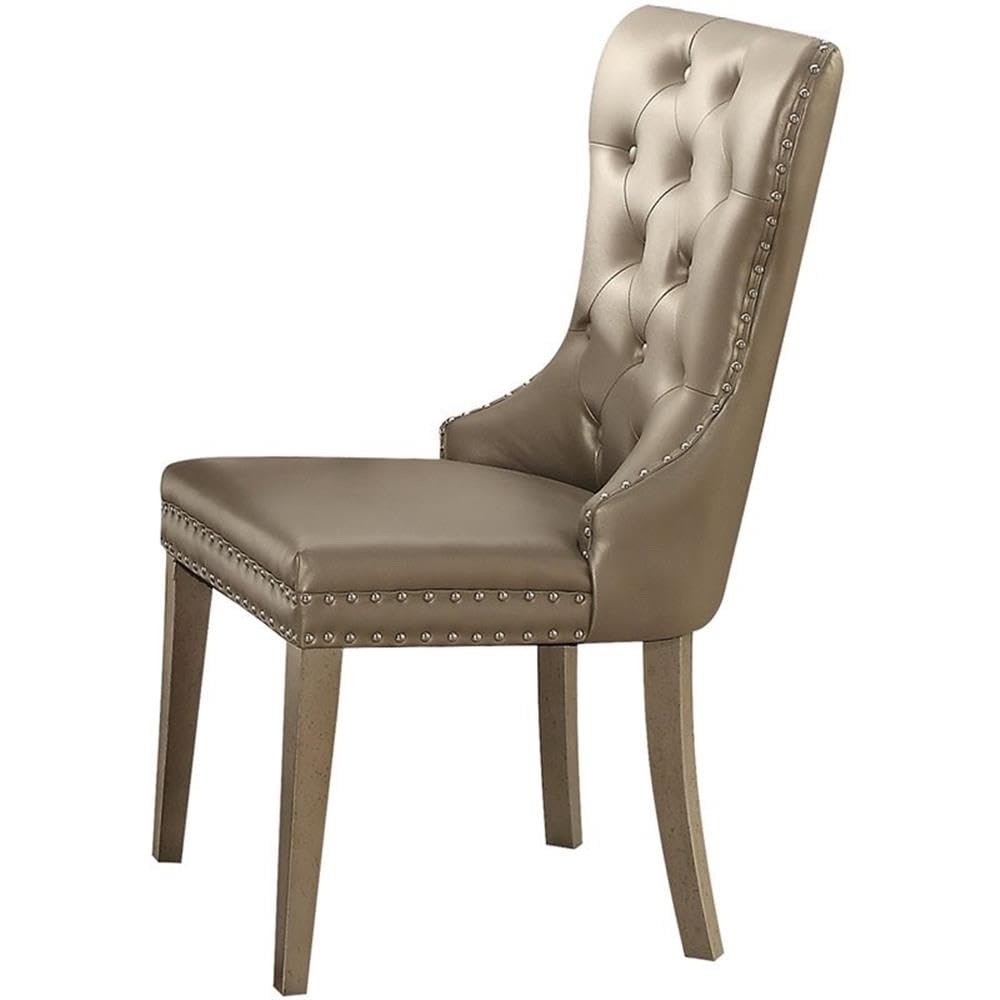 Acme Kacela Faux Leather Tufted Dining Side Chair - Thumbnail 2