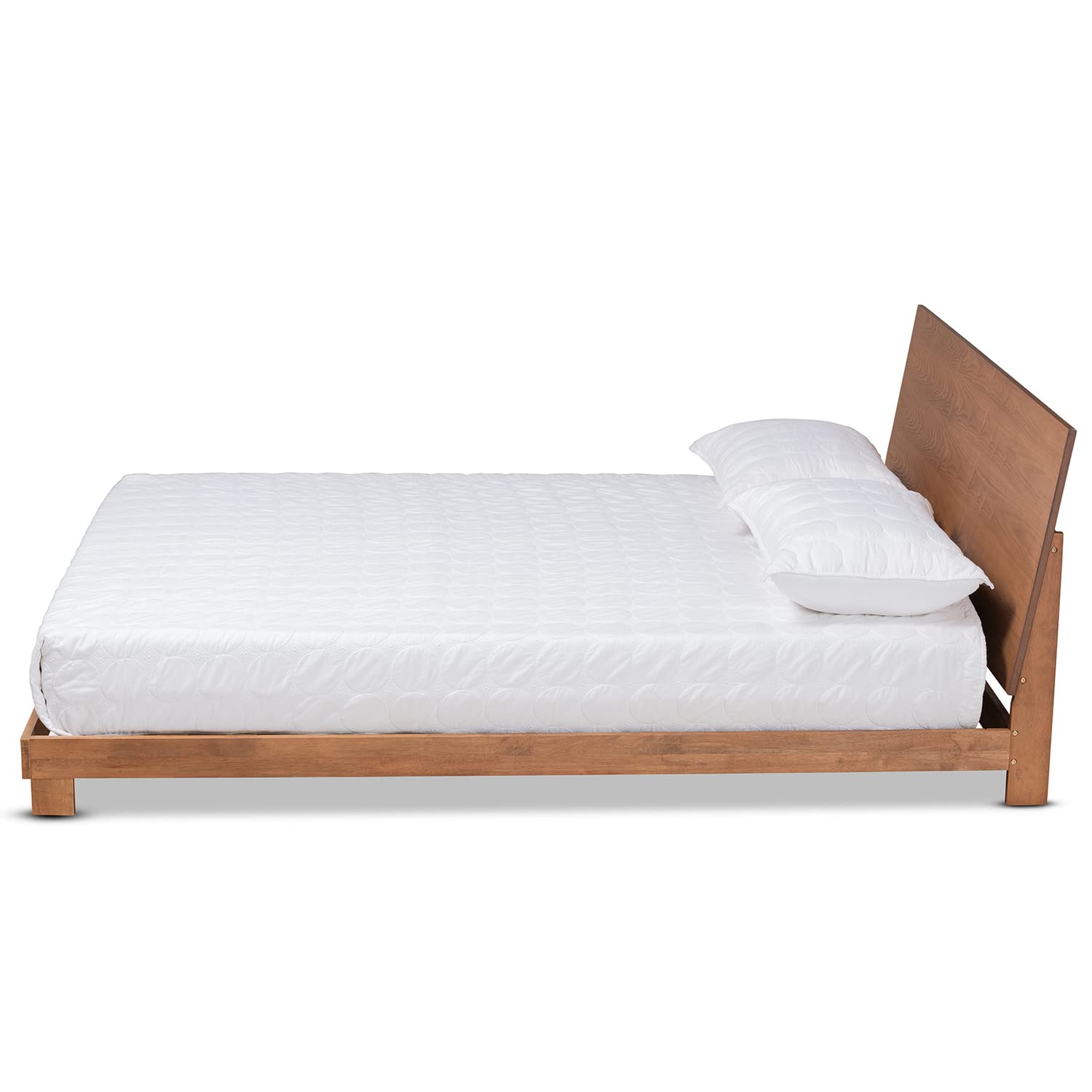 Baxton Studio Haines Modern and Contemporary Walnut Brown Finished Wood King Size Platform Bed