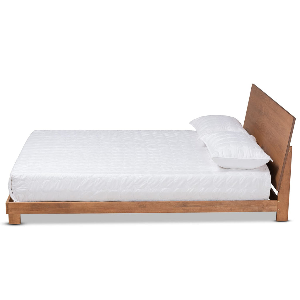 Baxton Studio Haines Modern and Contemporary Walnut Brown Finished Wood King Size Platform Bed