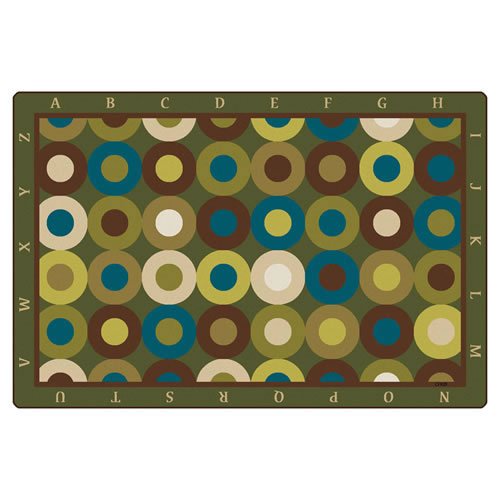 Carpets for Kids 17724 Calming Circles with Alphabet 4ft x 6ft Rectangle