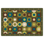 Carpets for Kids 17724 Calming Circles with Alphabet 4ft x 6ft Rectangle