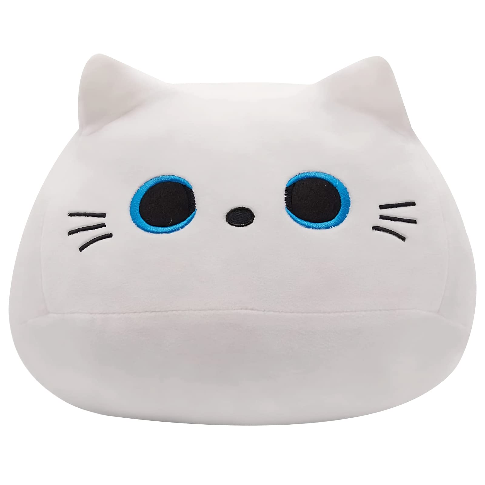 Auderhine 16    White Cat Plush Toys, Cute Cat Pillow Soft Baby Plushies For Kids, Cat Stuffed Animals Kawaii Plush Toys Gift Fo