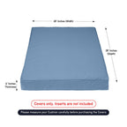 Covers & All Square Patio Cushion Covers For Outdoor Furniture, Water, Tear & Uv Resistant Pu Coated Polyester Cover With Double Zippers (Pack Of 2) (28' L X 28' W X 4' Thick, Sky Blue)