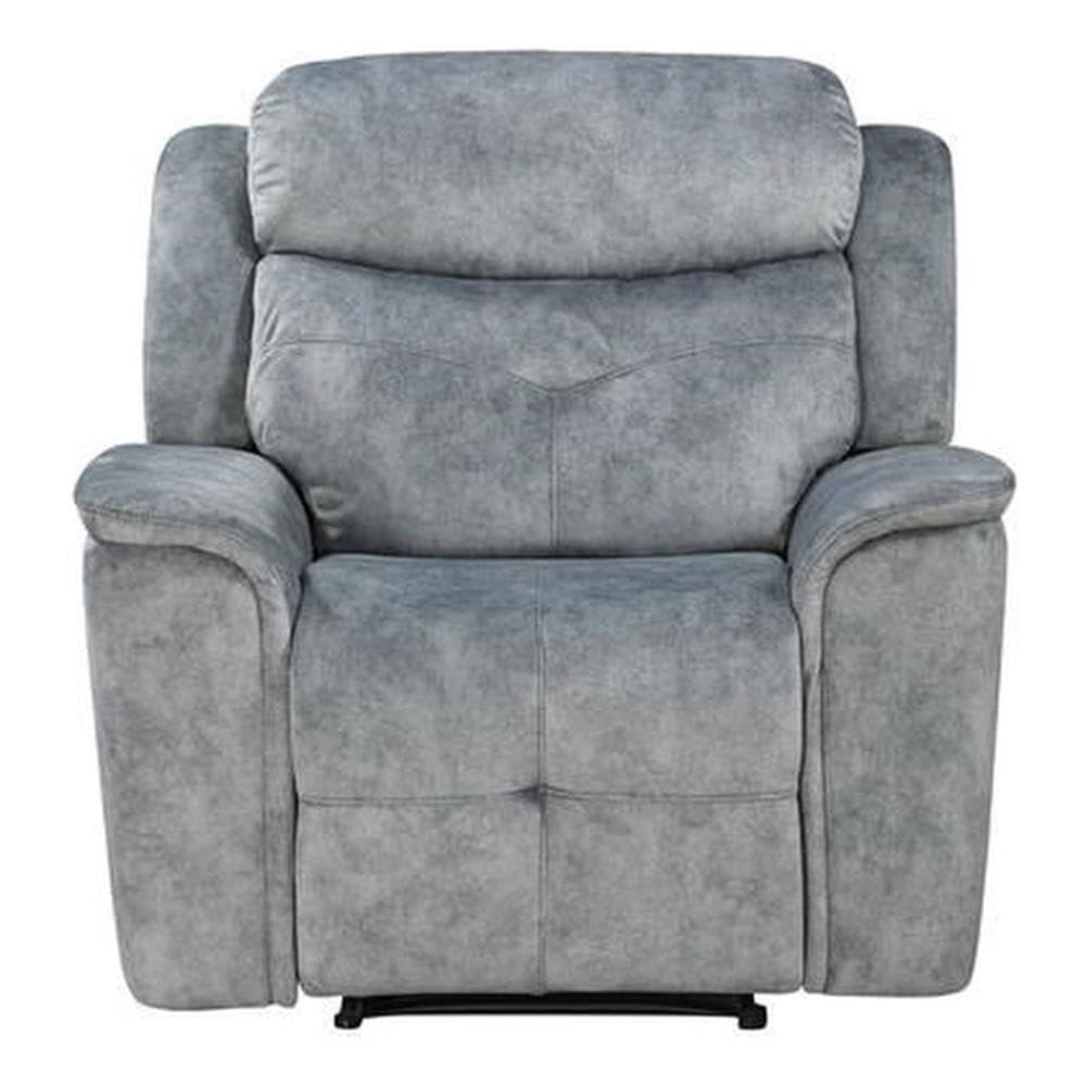 Acme Mariana Fabric Tufted Motion Recliner in Silver Gray