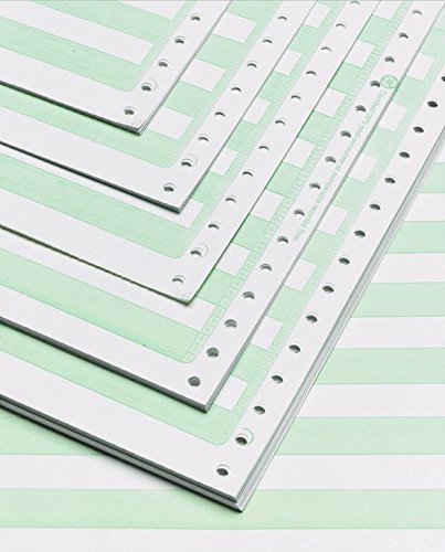 Alliance Continuous Computer Paper, 14 7/8 X 11, 1-Part, 92 Bright,18 Lb, 1/2' Green Bar - 3,000 Sheets Per Carton