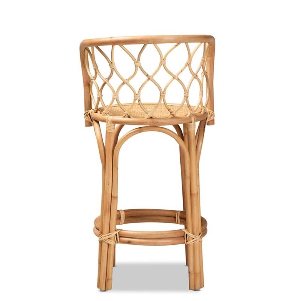 Baxton Studio Diana Modern and Contemporary Natural Finished Rattan Counter Stool