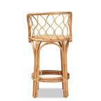 Baxton Studio Diana Modern and Contemporary Natural Finished Rattan Counter Stool