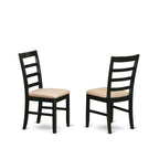East West Furniture HLPF5-BCH-C 5 Piece Dining Set Includes a Round Dining Table with Pedestal and 4 Linen Fabric Kitchen Room Chairs, 42x42 Inch, Black & Cherry
