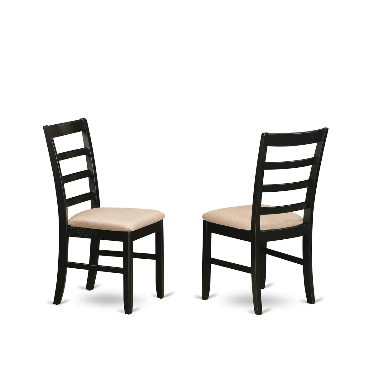 East West Furniture HLPF5-BCH-C 5 Piece Dining Set Includes a Round Dining Table with Pedestal and 4 Linen Fabric Kitchen Room Chairs, 42x42 Inch, Black & Cherry
