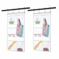Bsagve 2 Pack Mesh Hanging Caddy Organizer with 6 Pockets, Shower Curtain Rod Liner Hanging Organizer Storage Pockets Bathroom H