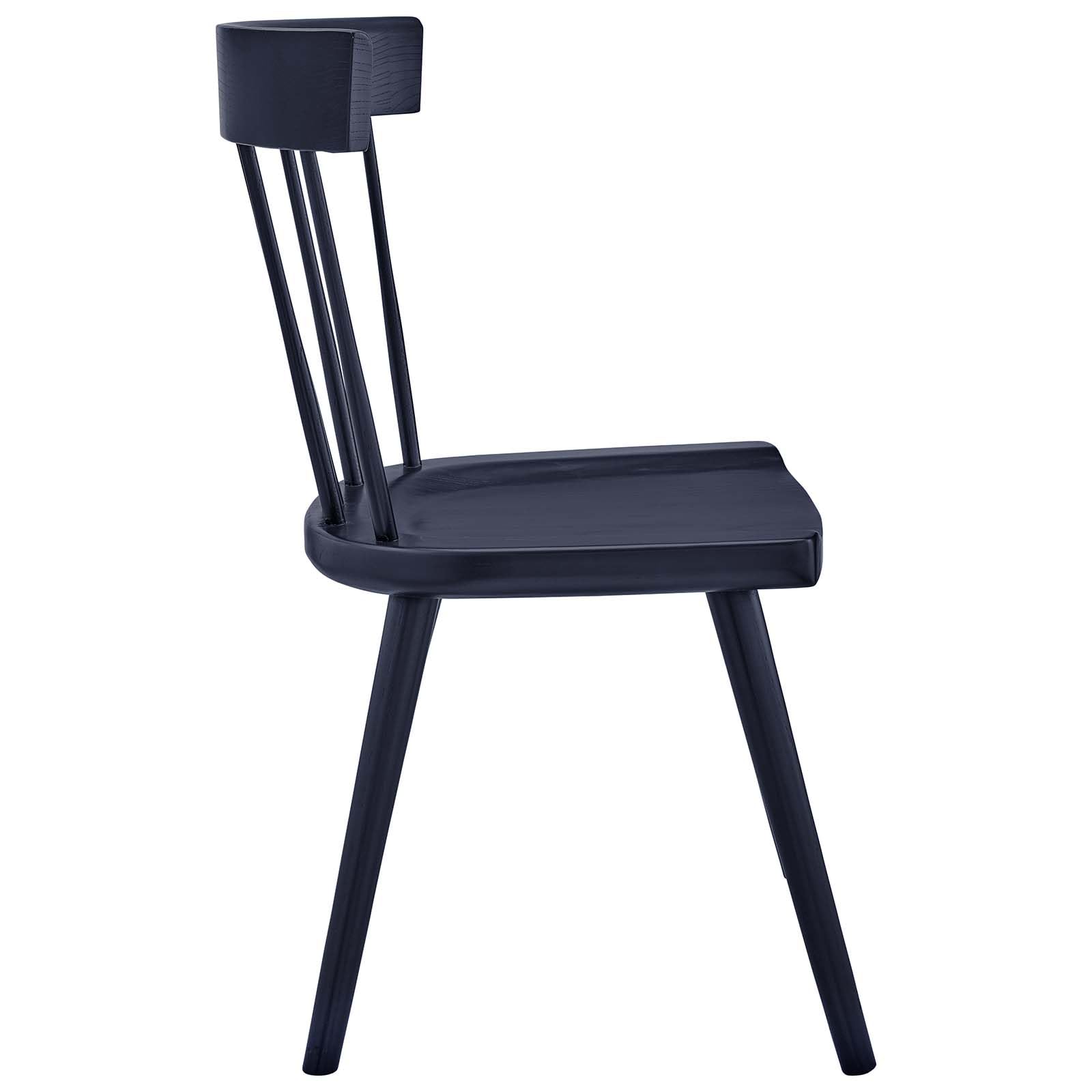 Modway Sutter Modern Farmhouse Wood Dining Chair In Midnight - Set Of 2
