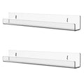 Cq acrylic 15 Clear Floating Bookshelf for Kids Room - Invisible Hanging Wall Mounted U Shaped Shelf, Modern Display for Books,P