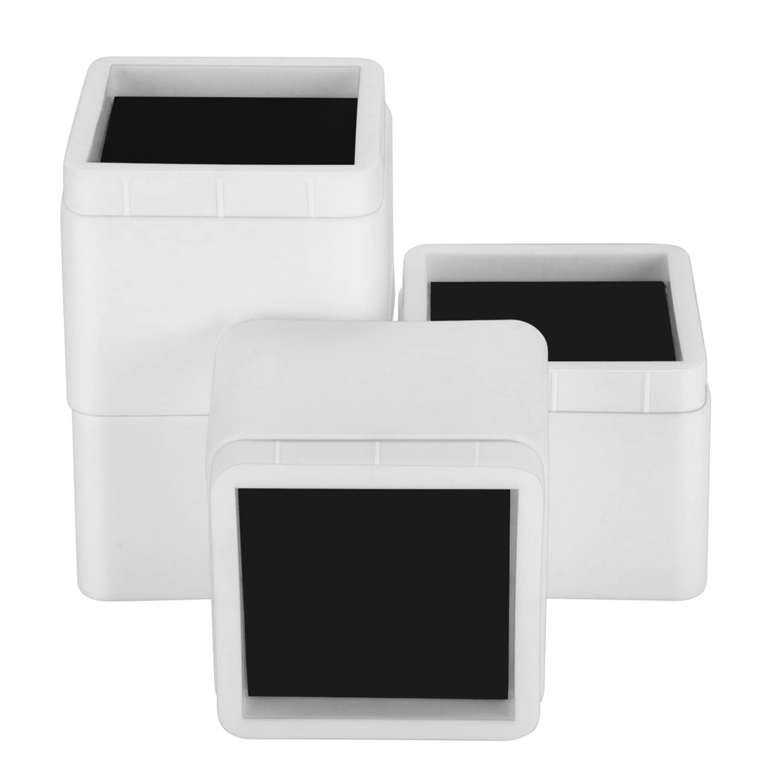 Btsd-Home Bed Risers 3 Or 6 Inch Heavy Duty Stackable Furniture Risers For Sofas Table Couch Chair Bed Raisers 4 Pack White