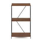 Furinno Besi 3-Tier Industrial Multipurpose Shelf Display Rack with Metal Frame, Walnut Cove