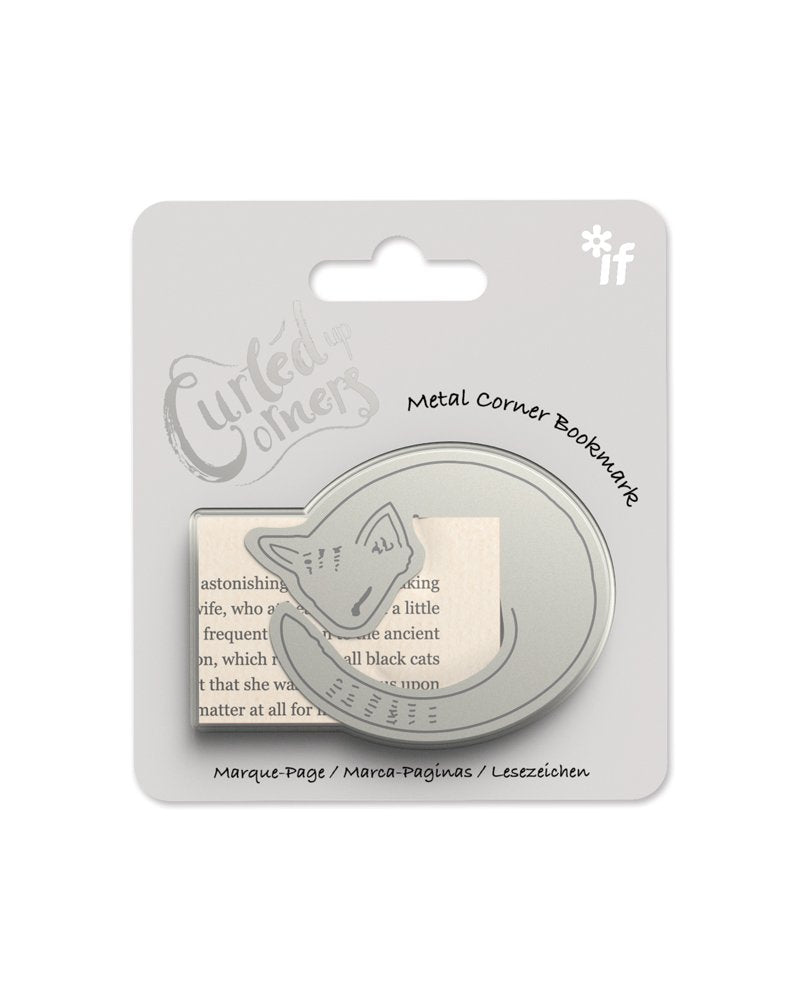 If Curled Up Corner Metal Animal Bookmark - Cosy Cat, 36501