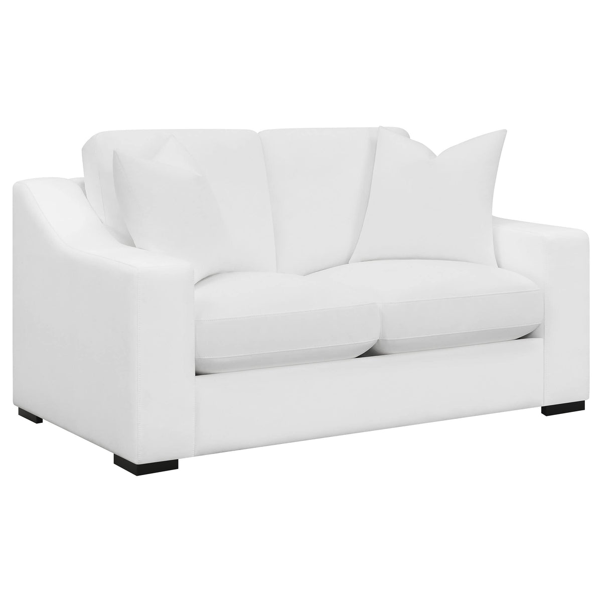 Coaster Home Furnishings Ashlyn Upholstered Sloped Arms Loveseat White