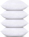 Utopia Bedding Throw Pillows (Set Of 4, White), 16 X 16 Inches Pillows For Sofa, Bed And Couch Decorative Stuffer Pillows