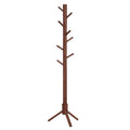Vasagle Solid Wood Coat Rack, Free Standing Coat Rack, Tree-Shaped Coat Rack With 8 Hooks, 3 Height Options, For Clothes, Hats, Bags, For Living Room, Bedroom, Home Office, Dark Walnut Urcr04Wn