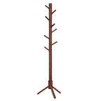 Vasagle Solid Wood Coat Rack, Free Standing Coat Rack, Tree-Shaped Coat Rack With 8 Hooks, 3 Height Options, For Clothes, Hats, Bags, For Living Room, Bedroom, Home Office, Dark Walnut Urcr04Wn