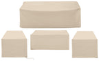 Crosley Furniture Patio Furniture Covers, Waterproof 4-Piece Cover Set For Outdoor Chairs, Sofa, Table, Tan