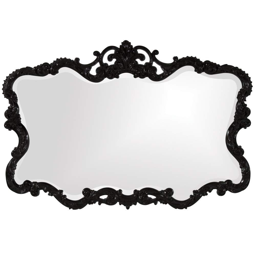 HomeRoots Ornate Black Lacquer Finish Polyurethane Frame Mirror