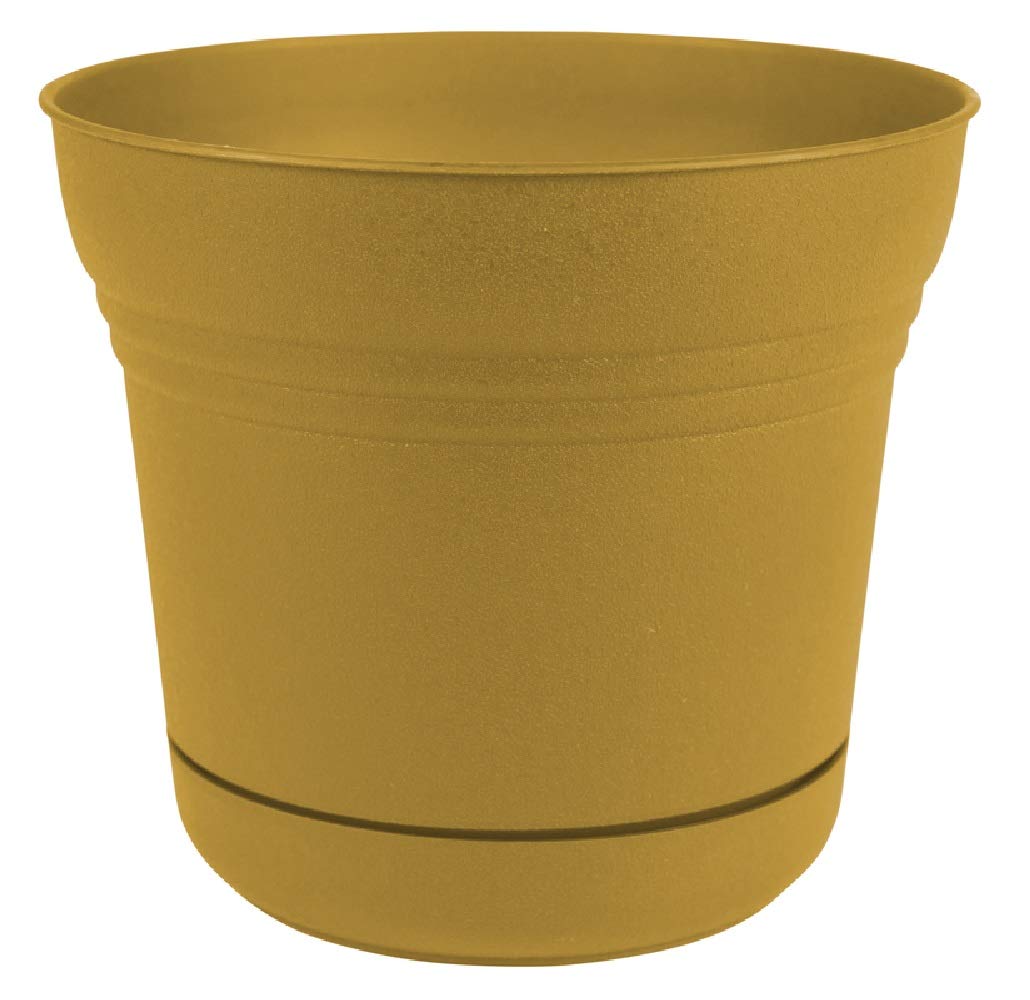 Bloem Saturn Planter W/Saucer (Sp0523), Earthy Yellow, 5', 5'