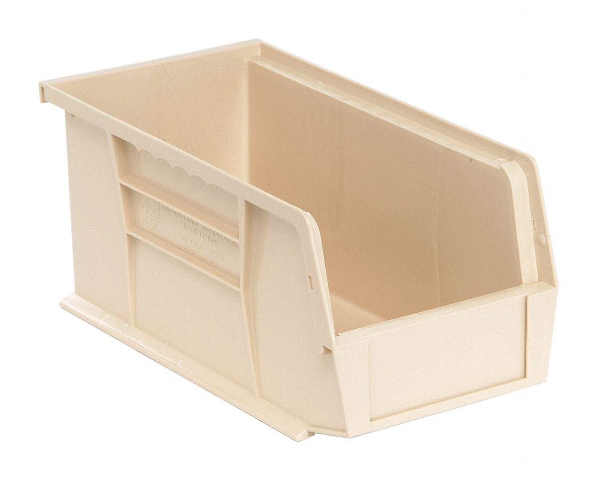 Quantum QUS230IV Ultra Stack and Hang Bin, 10-7/8 Length x 5-1/2 Width x 5 Height, Ivory, Pack of 12