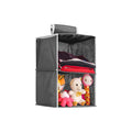 Prettykrafts Hanging Organizer 2 Shelves Wardrobe Organiser, Black