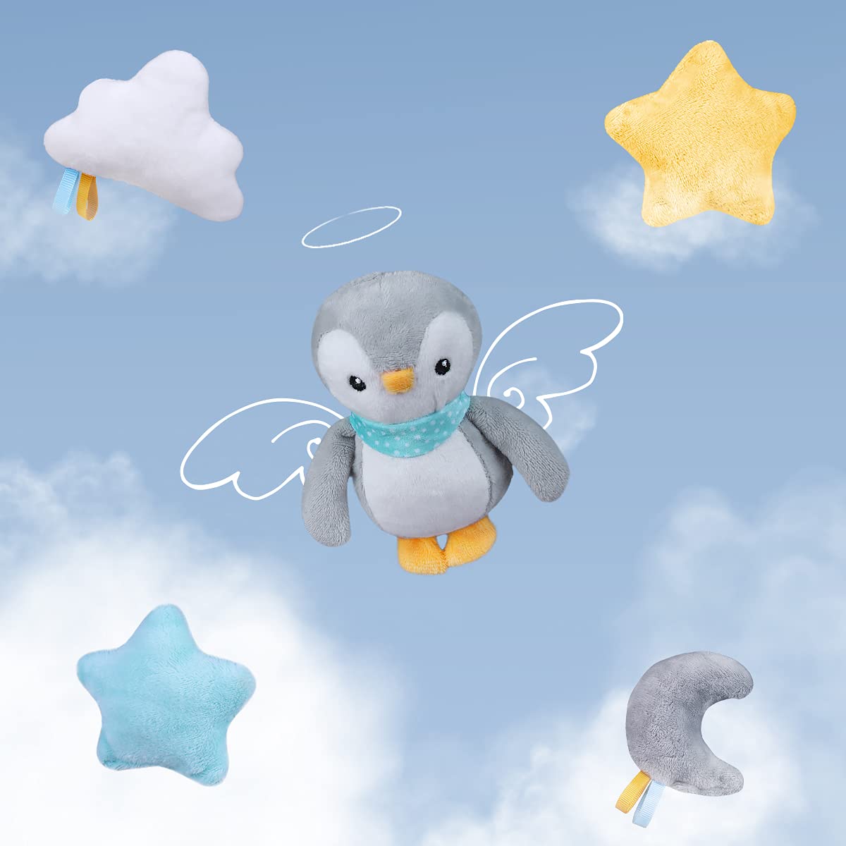 Baby Musical Mobile With Lullabies Music Box, Rotating Penguin Mobile Soother Crib Toy, Gift For Baby Nursery Bed Decoration For