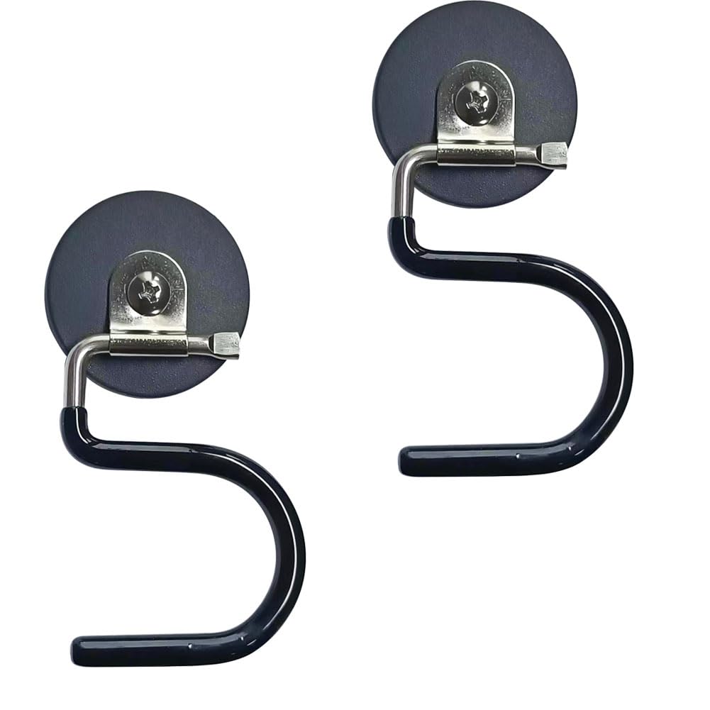 Qinwuwu 2PCS Magnetic Broom Rack Magnetic Hook SShaped WallMounted Stainless Steel Heavy Duty Broom Mop Handle Holder for Kitc
