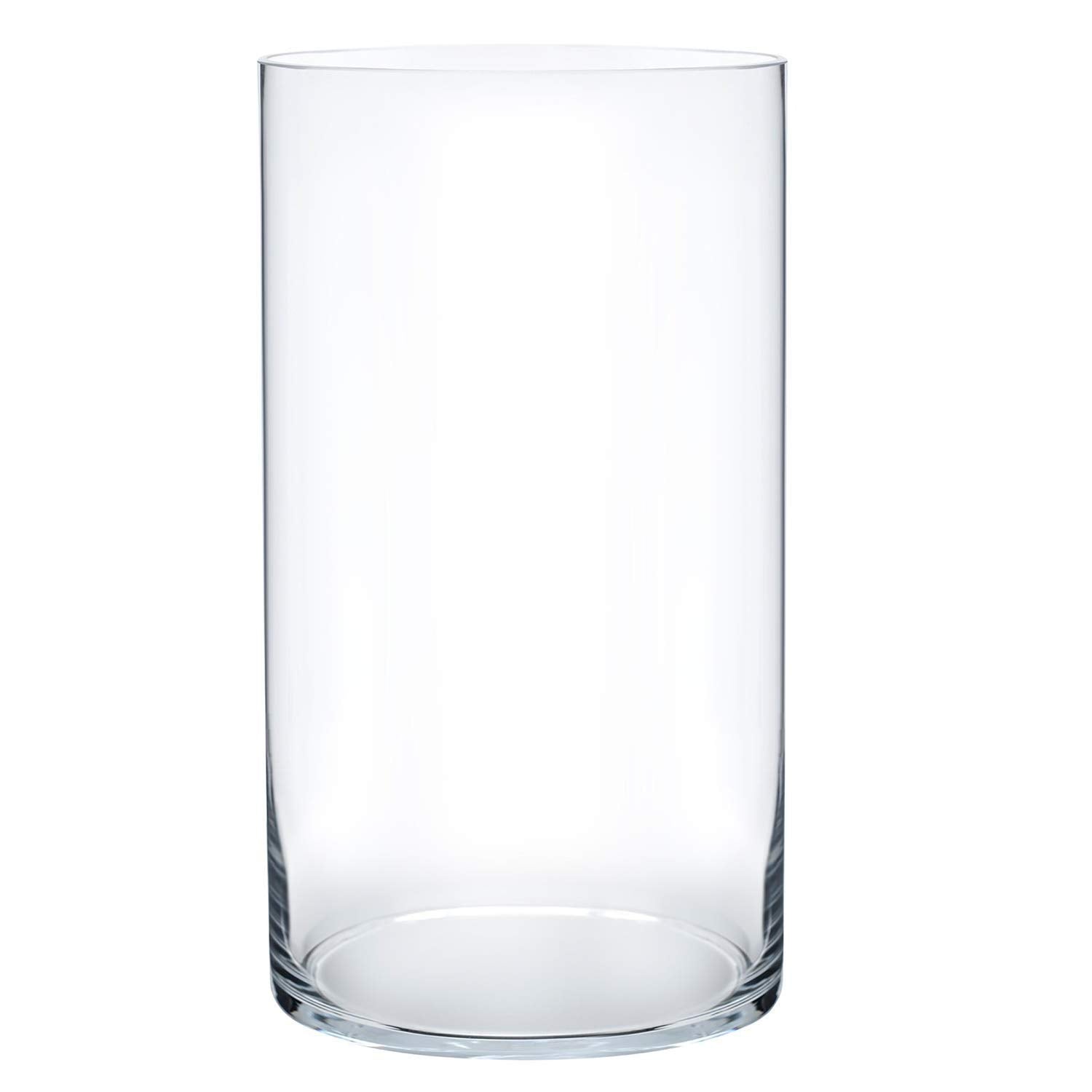 Royal Imports Flower Glass Vase Decorative Centerpiece for Home or Wedding - Cylinder Shape, 12 Tall, 6 Opening, Clear