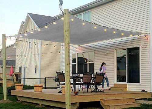Rectangle Sun Shade Sail Canopy, 6' X 8' Patio Shade Cloth Outdoor Cover - Sunshade Fabric Awning Shelter For Pergola Backyard G